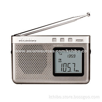 MP3 Radio with Multi-band Portable FM Stereo, 360 Degrees AntennaNew